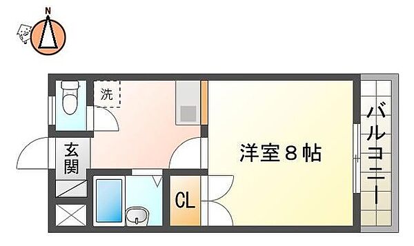 徳島県徳島市庄町5丁目(賃貸マンション1DK・3階・26.64㎡)の写真 その2