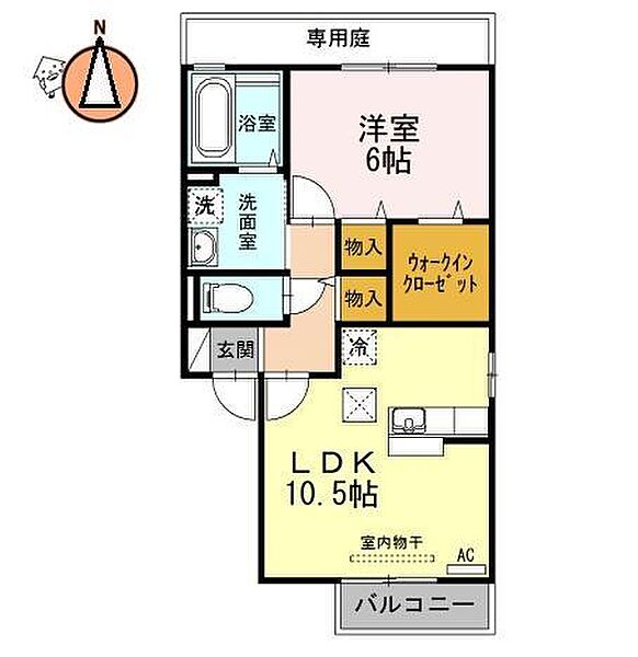 徳島県徳島市名東町1丁目(賃貸アパート1LDK・1階・44.70㎡)の写真 その2