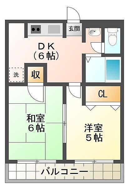 徳島県徳島市佐古四番町(賃貸マンション2DK・3階・40.00㎡)の写真 その2