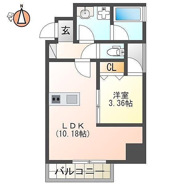 徳島県徳島市幸町1丁目(賃貸マンション1LDK・2階・36.27㎡)の写真 その2