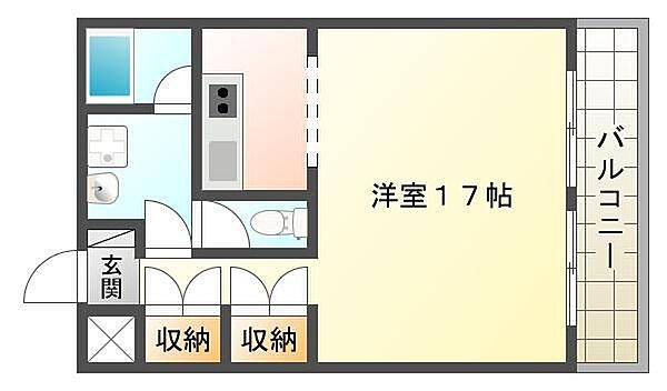 徳島県徳島市庄町5丁目(賃貸マンション1R・6階・39.56㎡)の写真 その2