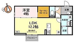 徳島県徳島市八万町大坪（賃貸アパート1LDK・1階・41.86㎡） その2