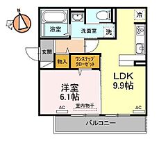 徳島県徳島市北沖洲4丁目（賃貸アパート1LDK・3階・40.93㎡） その2