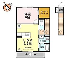 徳島県徳島市北沖洲一丁目（賃貸アパート1LDK・2階・44.67㎡） その2