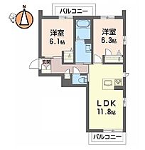 徳島県徳島市北島田町3丁目（賃貸マンション2LDK・2階・57.33㎡） その2