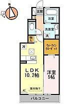 徳島県徳島市北沖洲1丁目（賃貸アパート1LDK・1階・41.45㎡） その2