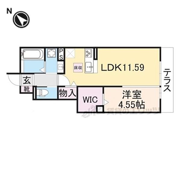 滋賀県大津市本堅田４丁目(賃貸アパート1LDK・1階・41.63㎡)の写真 その2