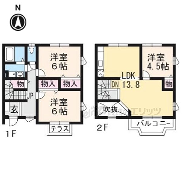 滋賀県守山市浮気町(賃貸テラスハウス3LDK・1階・73.70㎡)の写真 その2