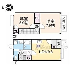 クレストビレッジ2 2LDKの間取図画像