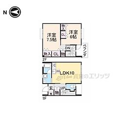 ティアラハイツ常福寺Ｂ 1階2LDKの間取り