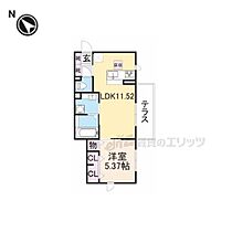 滋賀県大津市本堅田６丁目（賃貸アパート1LDK・1階・41.11㎡） その2