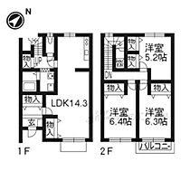 ユニフレックスＫＩＴＡＮＯ A101 ｜ 滋賀県栗東市大橋４丁目（賃貸テラスハウス3LDK・1階・83.65㎡） その2