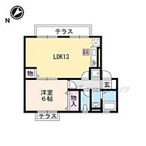 滋賀県草津市追分３丁目（賃貸アパート1LDK・2階・45.03㎡） その1