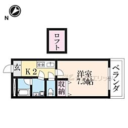ハイアール21 1Kの間取図画像