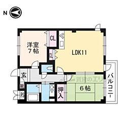 ブエナビスタ 2LDKの間取図画像