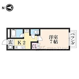 ツイン・ハイツ 1Kの間取図画像