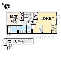 VALENTE  SAZANAMI  (ヴァレンテ サザナミ) 1LDKの間取図画像