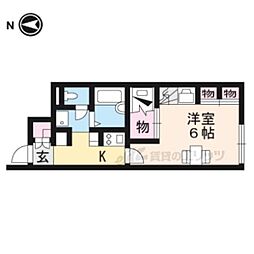 レオパレスグリーンフィールド 1Kの間取図画像
