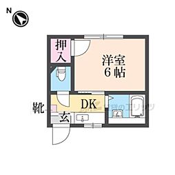 フレグランス京町 1Kの間取図画像