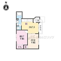 ベルアラモ 2DKの間取図画像