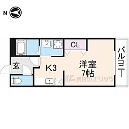 第6サンコーポ森脇 ワンルームの間取図画像
