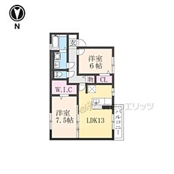 グレイスソシアキトロ 2LDKの間取図画像