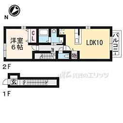 パインビレッジ106 1LDKの間取図画像