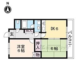 フォレスト旭 2DKの間取図画像