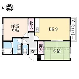 東英ハイツ壱番館 2LDKの間取図画像
