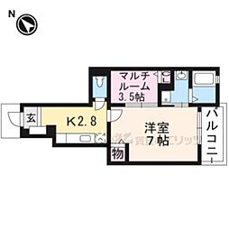 ラ・エトワール 2Kの間取図画像