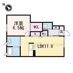 シャトーサイド 1LDKの間取図画像