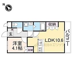 シャルマンコート2番館 1LDKの間取図画像