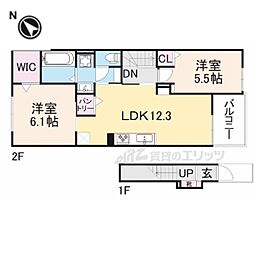 Yフォレスト五個荘 2LDKの間取図画像