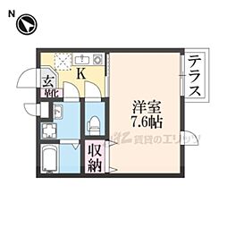マンション 1Kの間取図画像