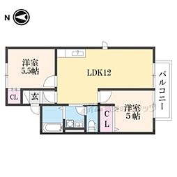 エクセル近江 2LDKの間取図画像