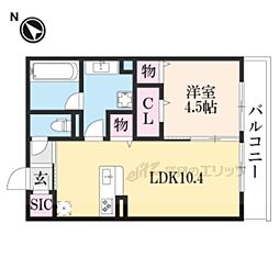 クレア長浜Sta. 1LDKの間取図画像