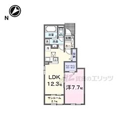 セイバリー プリムローズ II 1LDKの間取図画像