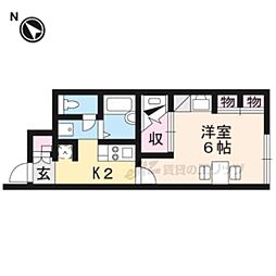 レオパレスメゾンアジュール 1Kの間取図画像