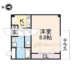ブライトせいすい 1Kの間取図画像