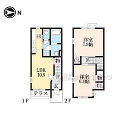 ラックレニイ 2LDKの間取図画像