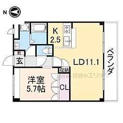 パークヒルズ 1LDKの間取図画像