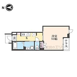 アイリス 1Kの間取図画像