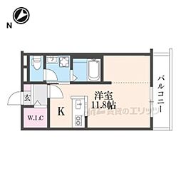 Garden court ワンルームの間取図画像