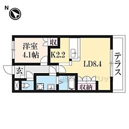 ボヌール・エスパース2 1LDKの間取図画像