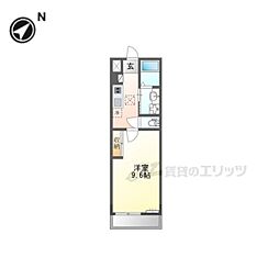 ロワール 1Kの間取図画像