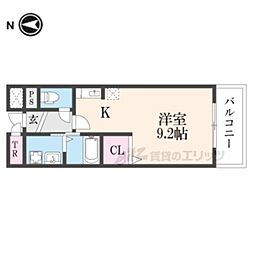 ランドマーク円蔵 ワンルームの間取図画像