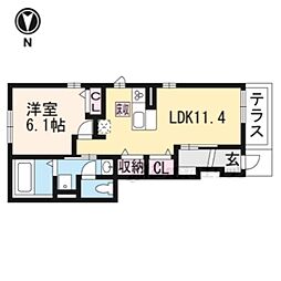 レイピア1 1LDKの間取図画像