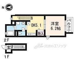 エスポワール参番館 1DKの間取図画像