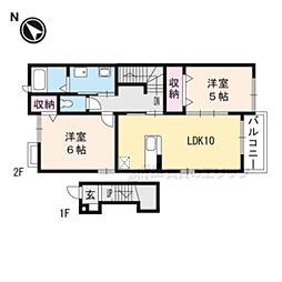 リアンメゾン 2LDKの間取図画像
