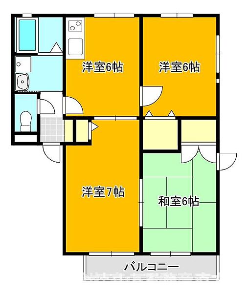 レトア木屋瀬 ｜福岡県北九州市八幡西区木屋瀬5丁目(賃貸アパート3DK・2階・57.29㎡)の写真 その2